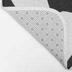 Retro Liquid Swirl Abstract Pattern Square Black and White Bath Mat Gallery Image 2