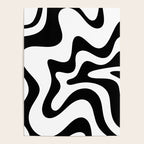 Retro Liquid Swirl Abstract Pattern Square Black and White Poster Gallery Image 4