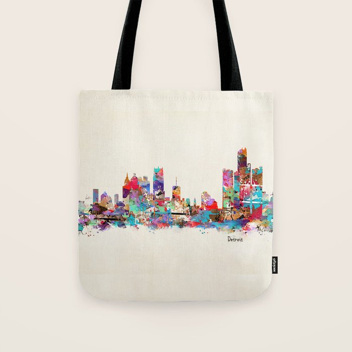 detroit michigan skyline Tote Bag Gallery Image 1