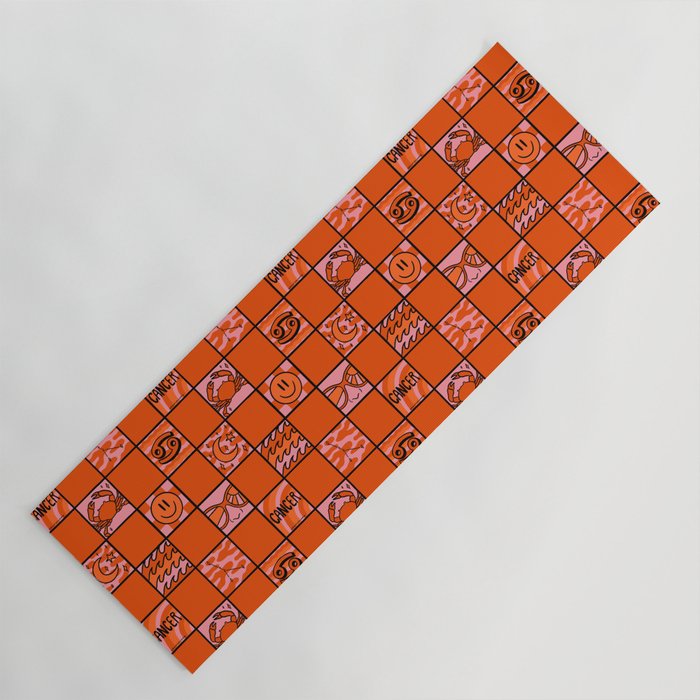 Cancer Checkered Print Yoga Mat Gallery Image 1
