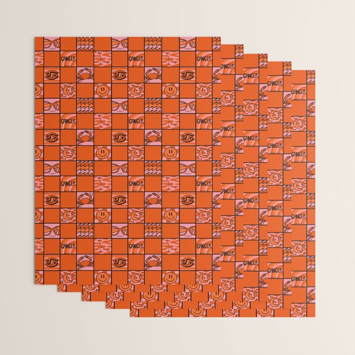 Cancer Checkered Print Wrapping Paper Gallery Image 3