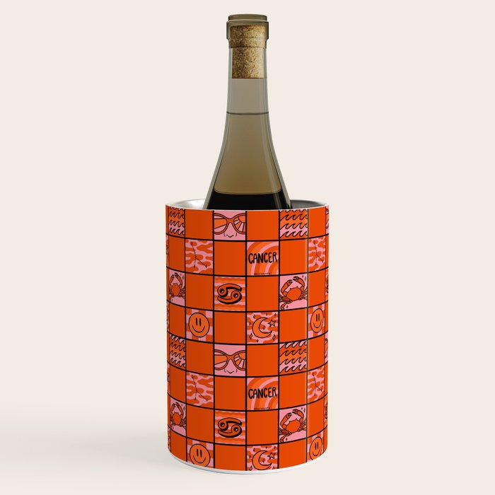 Cancer Checkered Print Wine Chiller Gallery Image 1