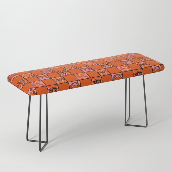 Cancer Checkered Print Bench Gallery Image 1