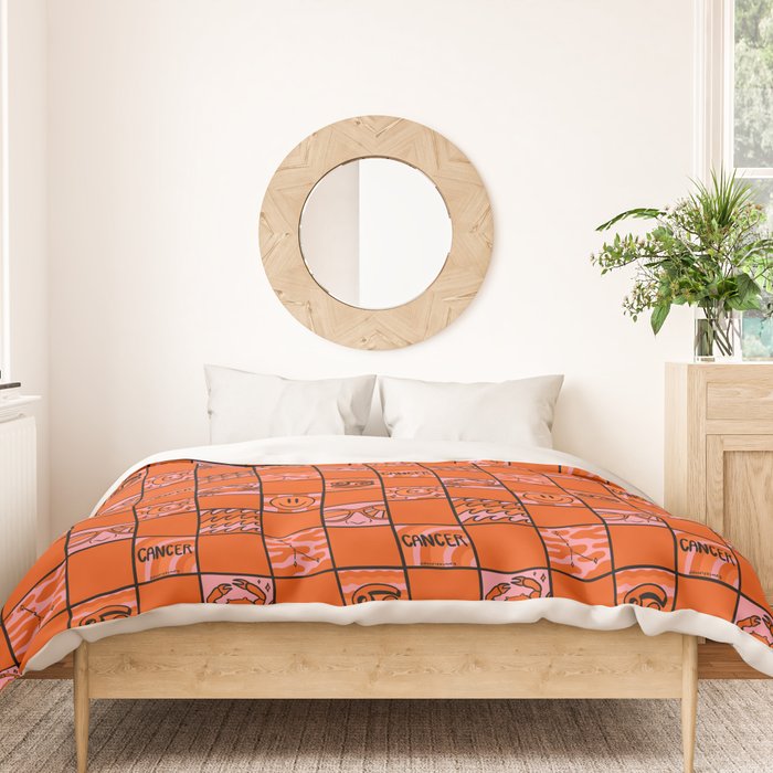 Cancer Checkered Print Duvet Cover Gallery Image 3