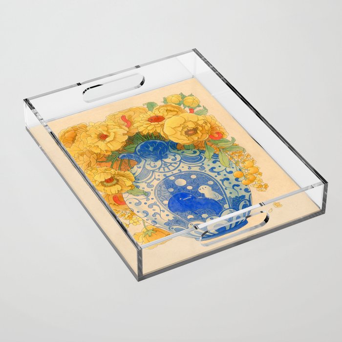 Bloom in Yellow Acrylic Tray Gallery Image 1