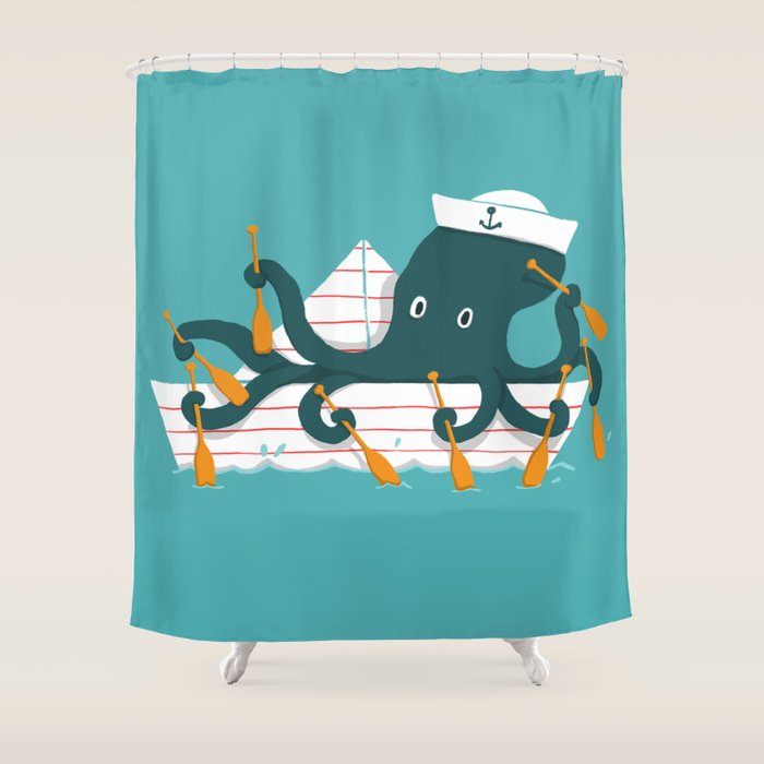 Sailor Octopus Shower Curtain Gallery Image 1
