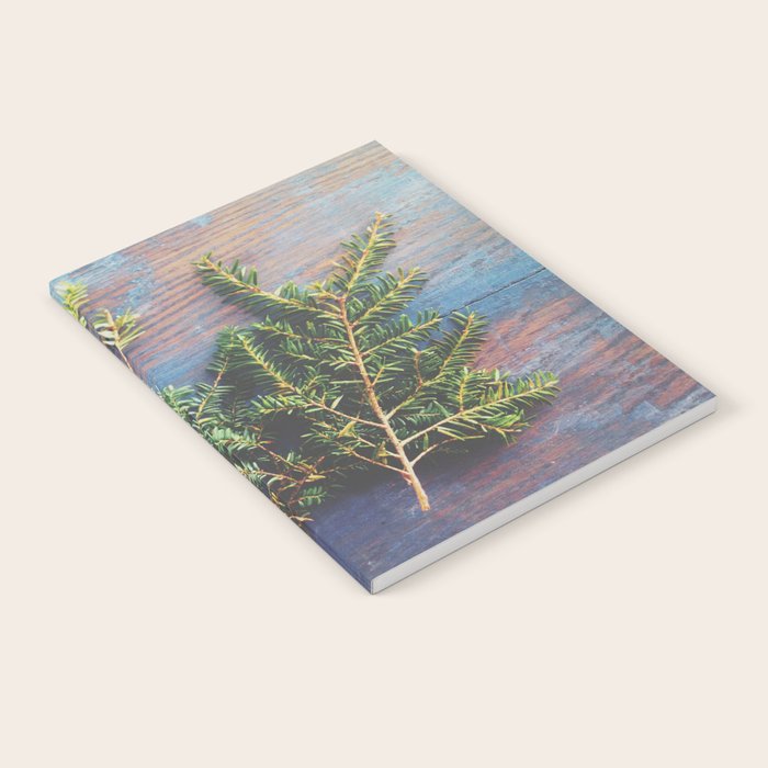 Hemlock on Blue Table - nature still life photograph Notebook Gallery Image 2