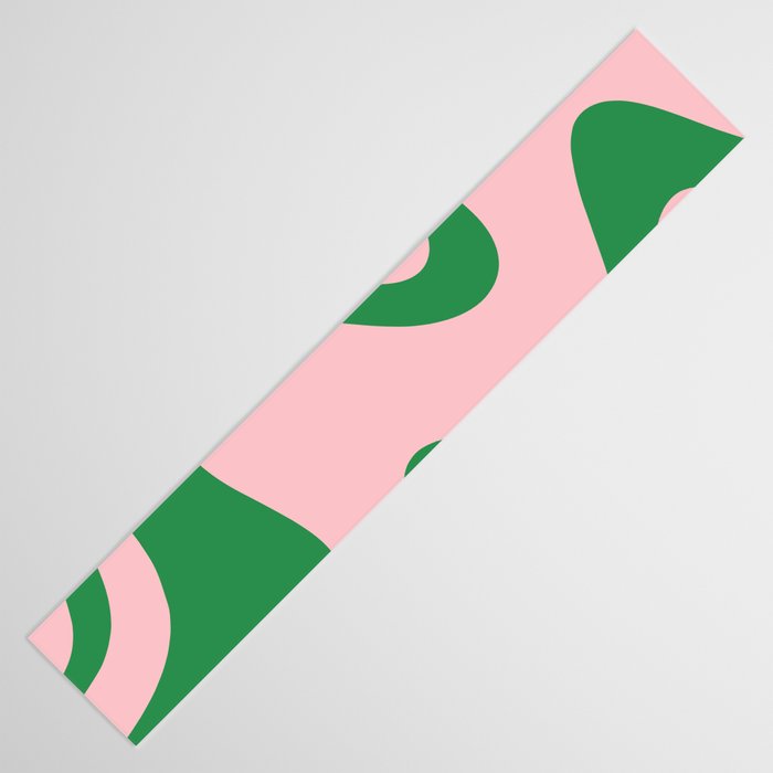 Retro Liquid Swirl Abstract 2 in Pink and Green Table Runner Gallery Image 3