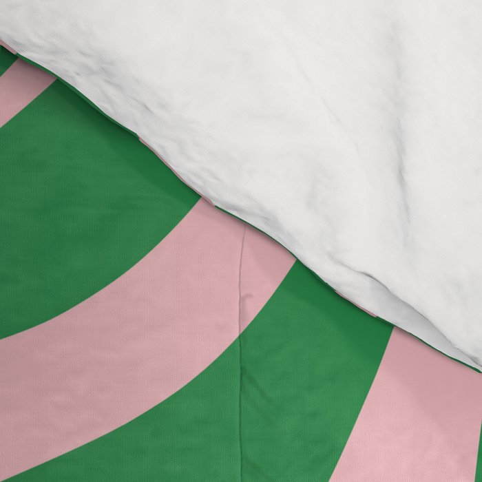 Retro Liquid Swirl Abstract 2 in Pink and Green Comforter Gallery Image 4