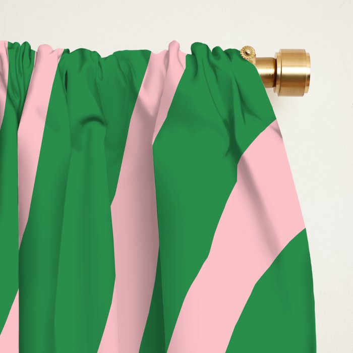 Retro Liquid Swirl Abstract 2 in Pink and Green Window Curtain Gallery Image 2