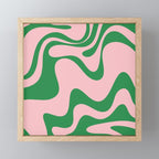 Retro Liquid Swirl Abstract 2 in Pink and Green Mini Art Print Gallery Image 1
