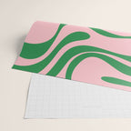 Retro Liquid Swirl Abstract 2 in Pink and Green Wrapping Paper Gallery Image 2