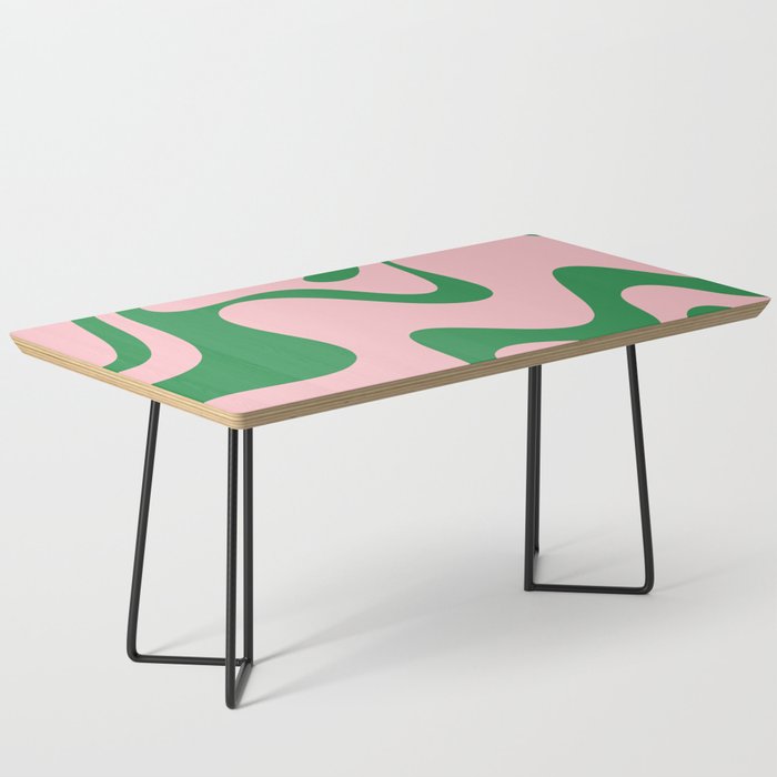 Retro Liquid Swirl Abstract 2 in Pink and Green Coffee Table Gallery Image 1