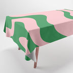 Retro Liquid Swirl Abstract 2 in Pink and Green Tablecloth Gallery Image 1