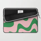 Retro Liquid Swirl Abstract 2 in Pink and Green Laptop Sleeve Gallery Image 2
