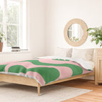 Retro Liquid Swirl Abstract 2 in Pink and Green Duvet Cover Gallery Image 2
