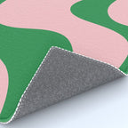Retro Liquid Swirl Abstract 2 in Pink and Green Rug Gallery Image 4