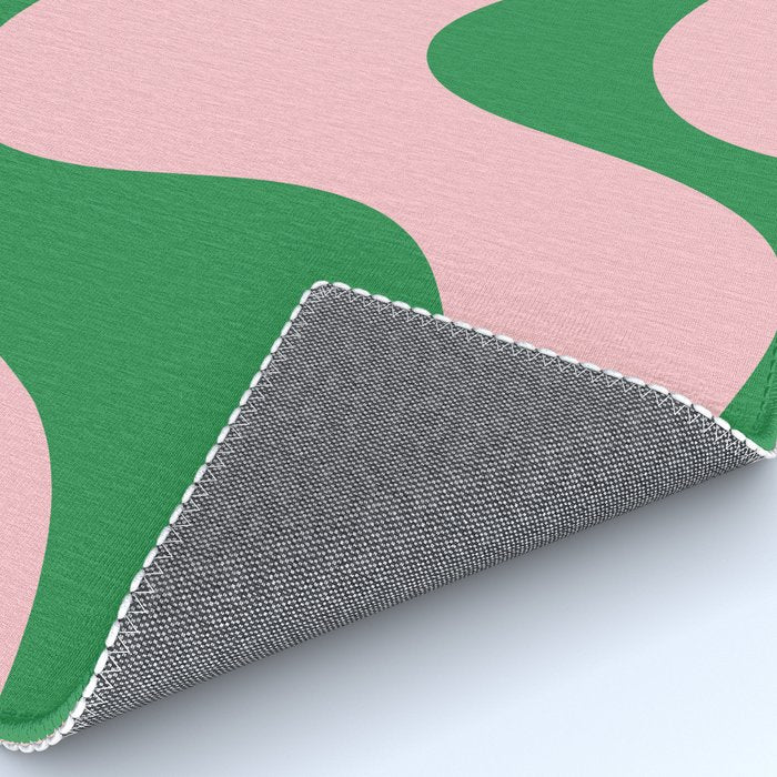 Retro Liquid Swirl Abstract 2 in Pink and Green Rug Gallery Image 4
