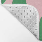 Retro Liquid Swirl Abstract 2 in Pink and Green Bath Mat Gallery Image 2