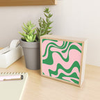 Retro Liquid Swirl Abstract 2 in Pink and Green Mini Art Print Gallery Image 2