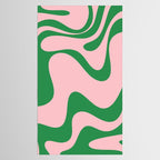 Retro Liquid Swirl Abstract 2 in Pink and Green Tablecloth Gallery Image 2