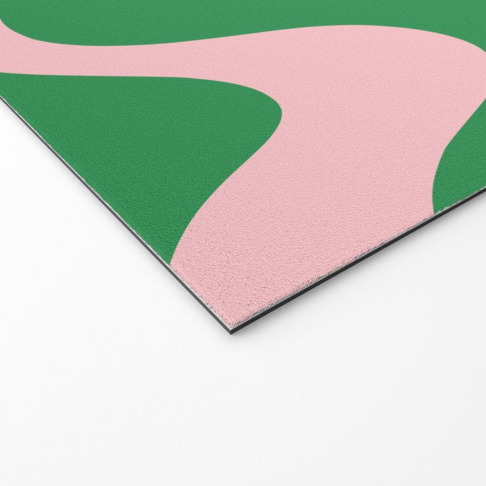 Retro Liquid Swirl Abstract 2 in Pink and Green Welcome Mat Gallery Image 2