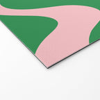 Retro Liquid Swirl Abstract 2 in Pink and Green Welcome Mat Gallery Image 2