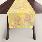 Coastal Oysters on the Beach in Pastel Yellow & Orange Table Runner Gallery Image 1