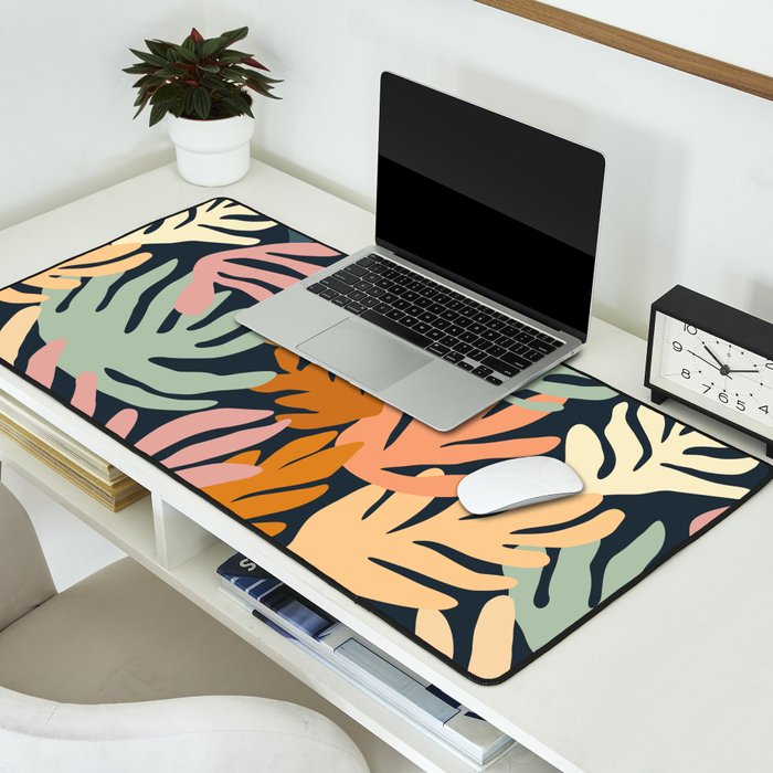 Abstract organic nature plant leaf art pattern Desk Mat Gallery Image 2