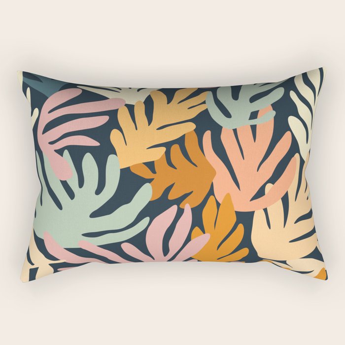 Abstract organic nature plant leaf art pattern Rectangular Pillow Gallery Image 2