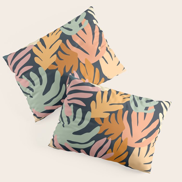Abstract organic nature plant leaf art pattern Pillow Sham Gallery Image 3