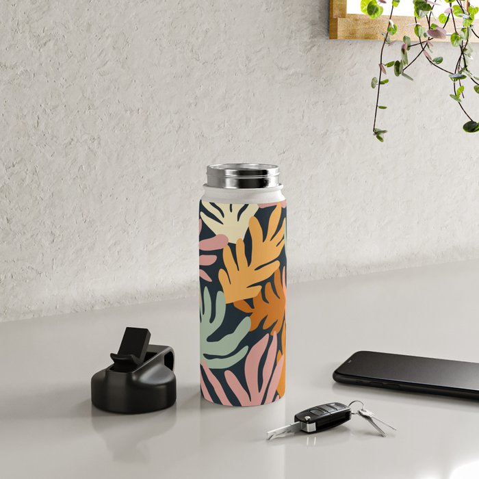 Abstract organic nature plant leaf art pattern Water Bottle Gallery Image 4