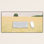 Rural Countryside Field Landscape With Tree Desk Mat Gallery Image 1