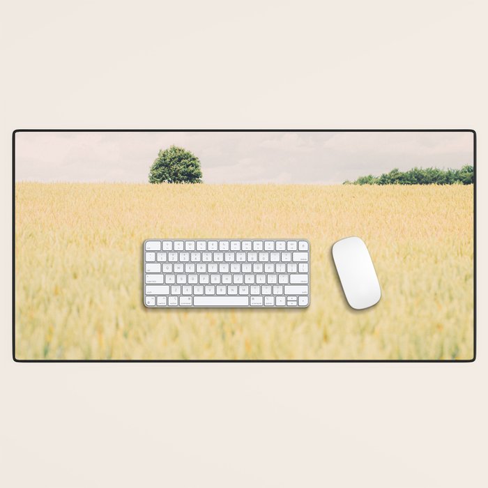 Rural Countryside Field Landscape With Tree Desk Mat Gallery Image 1