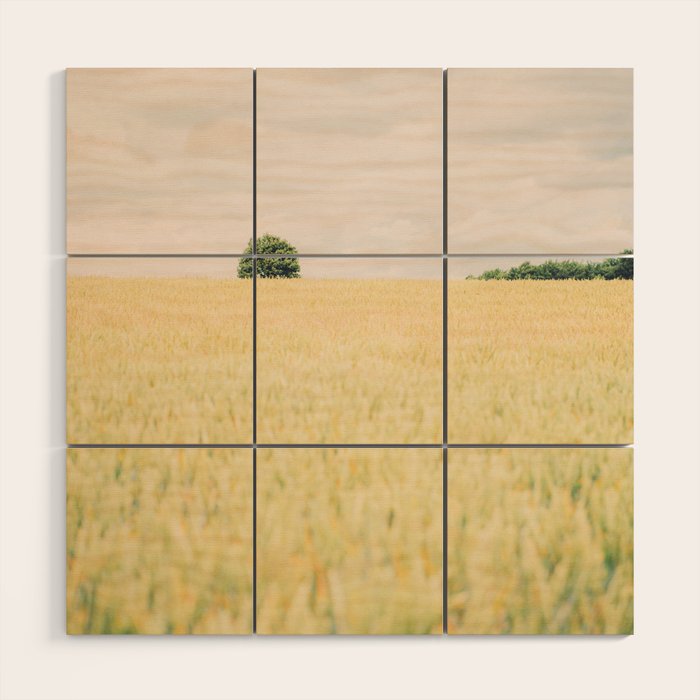 Rural Countryside Field Landscape With Tree Wood Wall Art Gallery Image 1