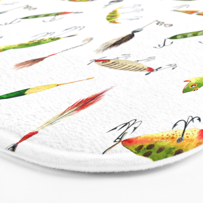 Vintage Fishing Lures Bath Mat Gallery Image 3