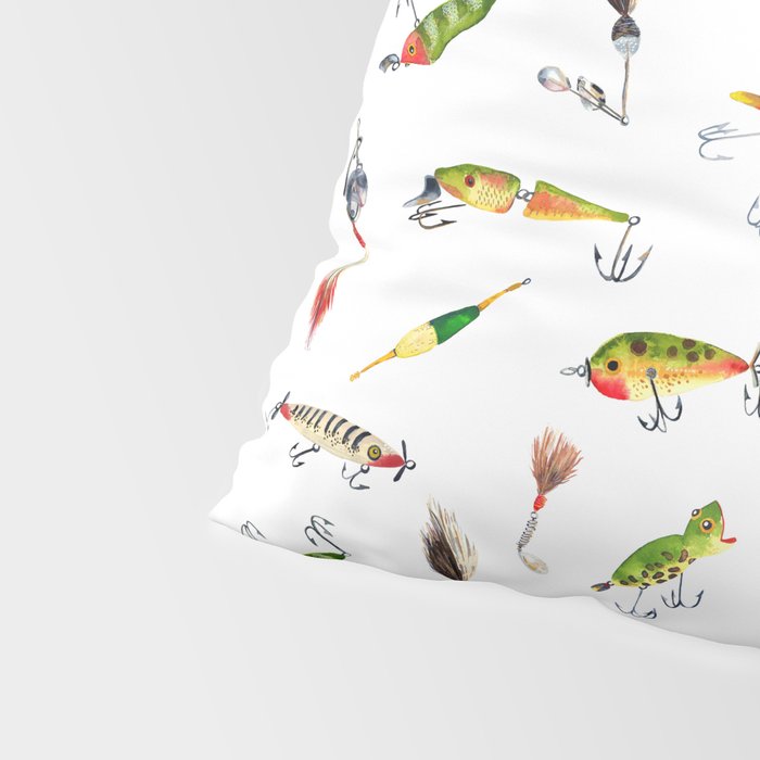 Vintage Fishing Lures Pillow Sham Gallery Image 4