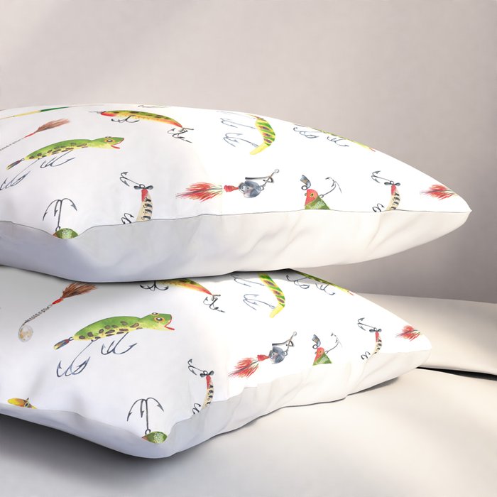 Vintage Fishing Lures Pillow Sham Gallery Image 3
