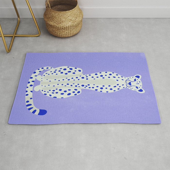 Periwinkle Cheetah Rug Gallery Image 1
