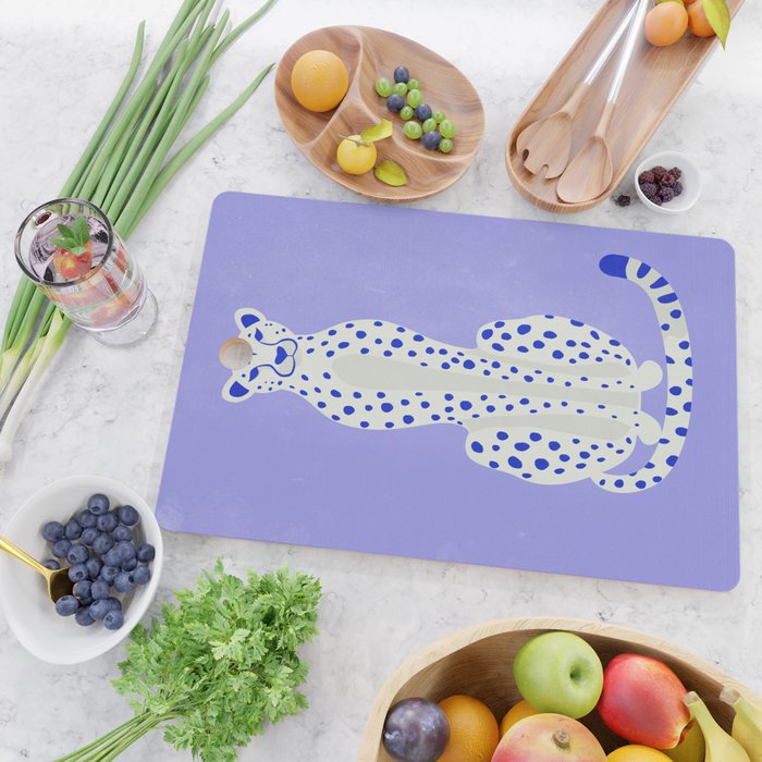 Periwinkle Cheetah Cutting Board Gallery Image 2