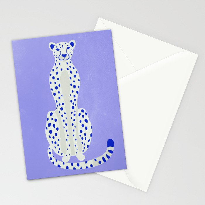 Periwinkle Cheetah Stationery Card Gallery Image 2