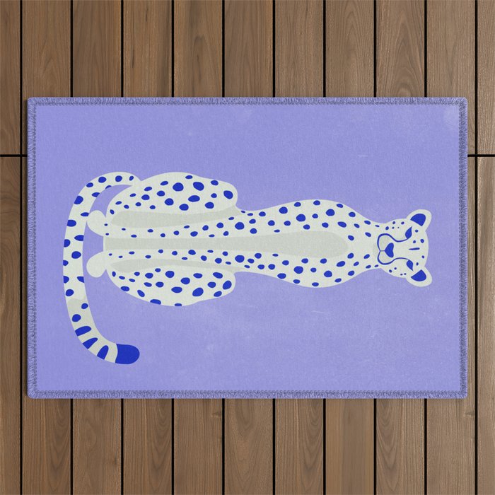 Periwinkle Cheetah Outdoor Rug Gallery Image 1