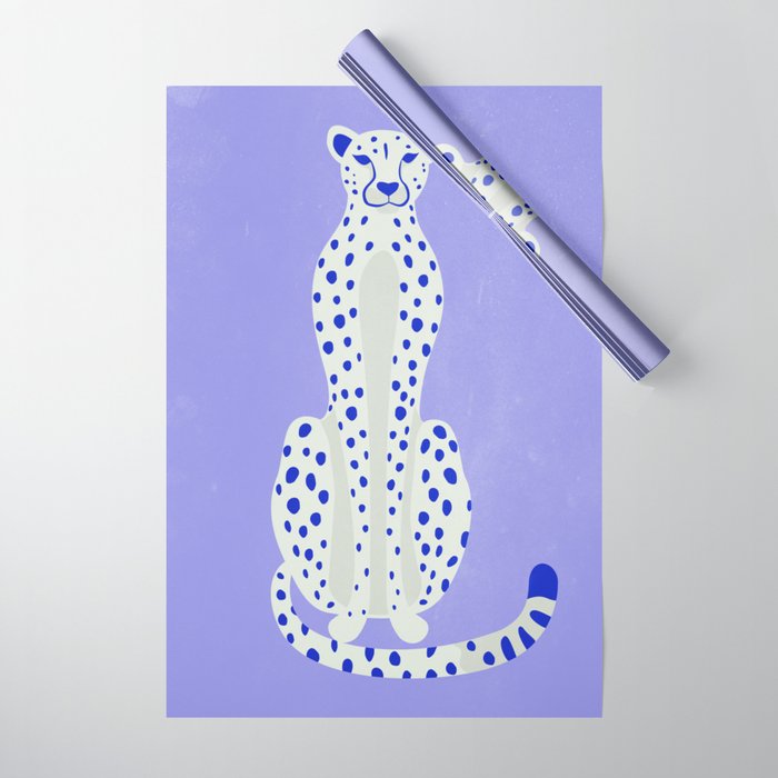 Periwinkle Cheetah Wrapping Paper Gallery Image 1