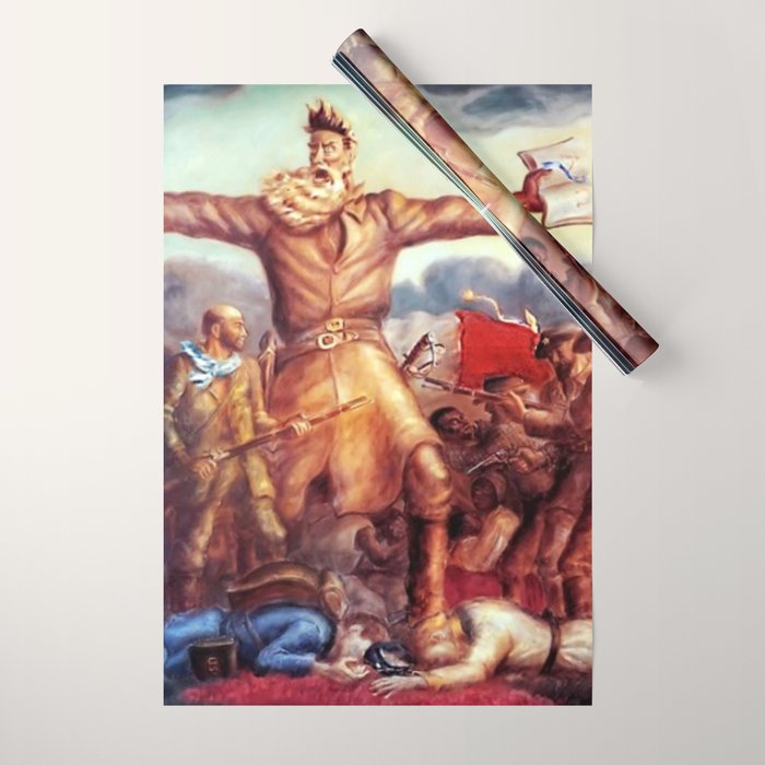American Masterpiece, Abolitionist John Brown, Tragic Prelude American West portrait painting by John Steuart Curry Wrapping Paper Gallery Image 1