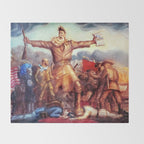American Masterpiece, Abolitionist John Brown, Tragic Prelude American West portrait painting by John Steuart Curry Throw Blanket Gallery Image 2