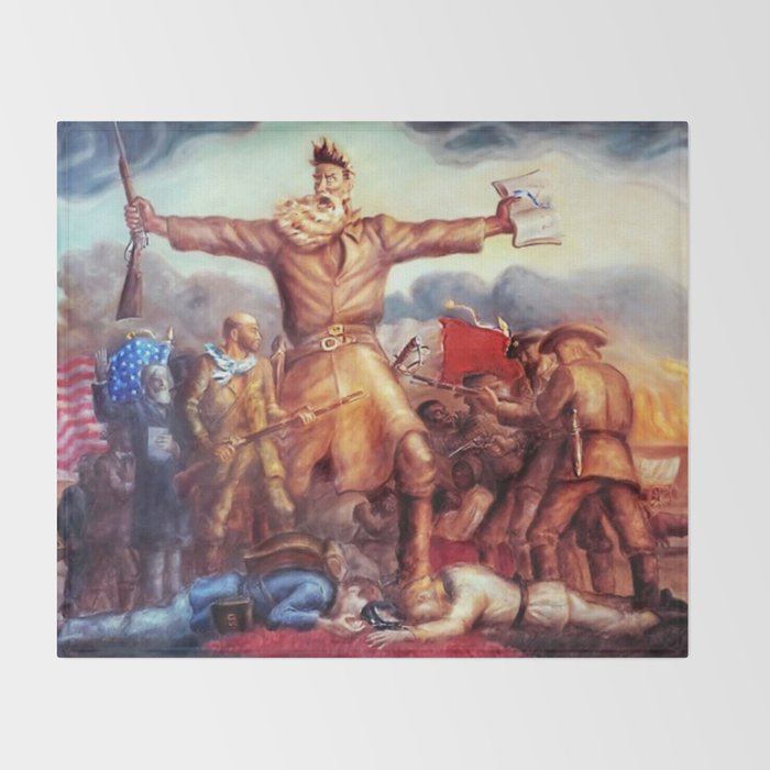 American Masterpiece, Abolitionist John Brown, Tragic Prelude American West portrait painting by John Steuart Curry Throw Blanket Gallery Image 2
