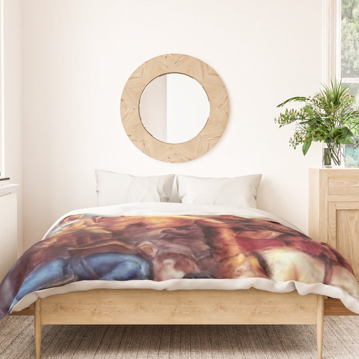 American Masterpiece, Abolitionist John Brown, Tragic Prelude American West portrait painting by John Steuart Curry Duvet Cover Gallery Image 3