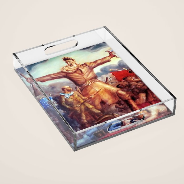 American Masterpiece, Abolitionist John Brown, Tragic Prelude American West portrait painting by John Steuart Curry Acrylic Tray Gallery Image 1