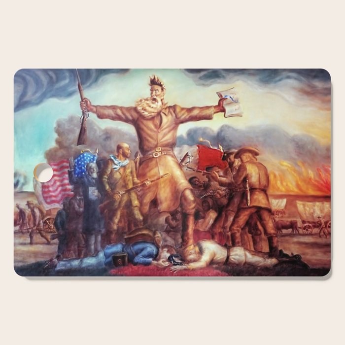 American Masterpiece, Abolitionist John Brown, Tragic Prelude American West portrait painting by John Steuart Curry Cutting Board Gallery Image 1