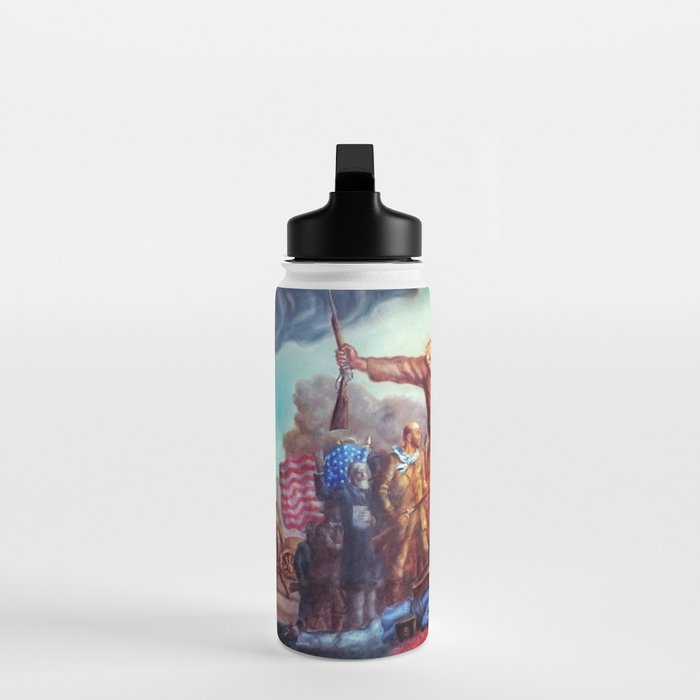 American Masterpiece, Abolitionist John Brown, Tragic Prelude American West portrait painting by John Steuart Curry Water Bottle Gallery Image 3